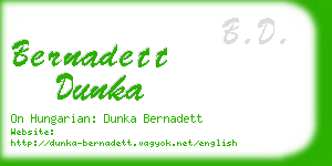 bernadett dunka business card